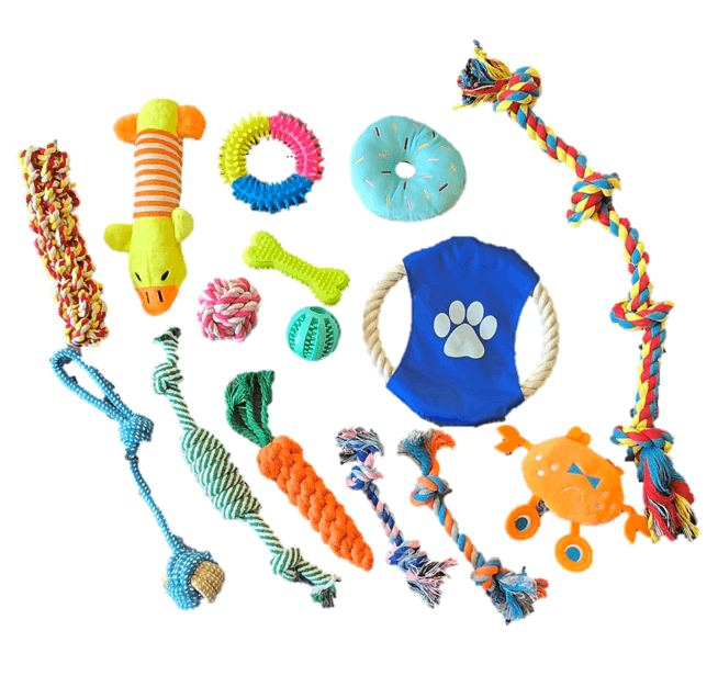 Set 15 Juguetes Mascotas Perro Pelota Dental Cuerdas Nudos