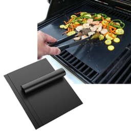 Set 3 laminas antiadherentes reutilizables para parrilla Negro