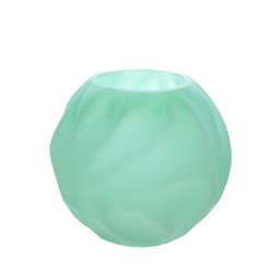 Florero pecera de vidrio verde menta 15 Cm