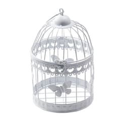 Jaula metal mariposa circular 16 cm Blanco