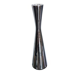Candelabro de metal plateado 19 cm Gris