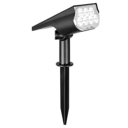 Foco led solar para jardin luz colores Negro