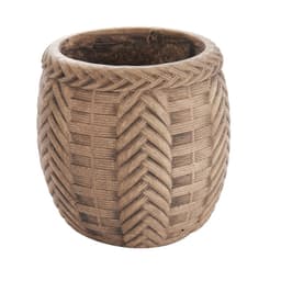 Maceta trenzada de cemento cafe 11 cm
