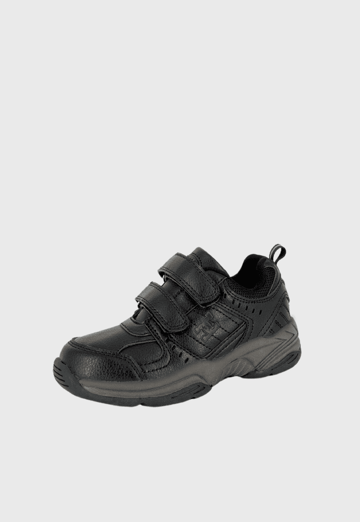 Zapatilla Escolar de Cuero Calar Negro UNS 33