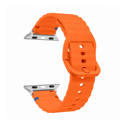 Correas Para Apple Watch Serie 7 - 41MM - Silicona Sport Naranjo