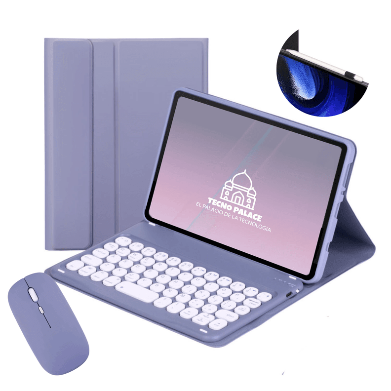 Funda Teclado 2.0 + Mouse Para Honor Tab X9/X8Pro 2023 Morado Oscuro