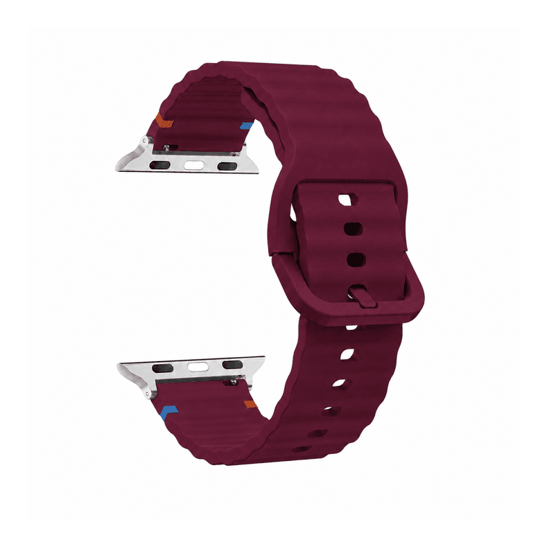 Correas Para Apple Watch Serie 7 - 45MM - Silicona Sport Burdeo