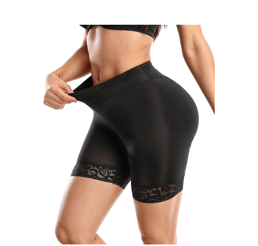Faja Short Con Varillas y Silicona Antideslizante Levanta Cola Negro S