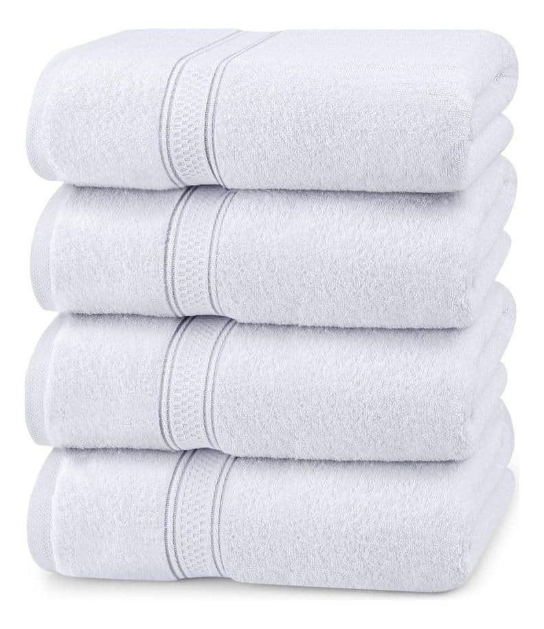 Juego De 4 Toallas Faciales 32x32cm Algodon 500g Set Bano Az Blanco 0