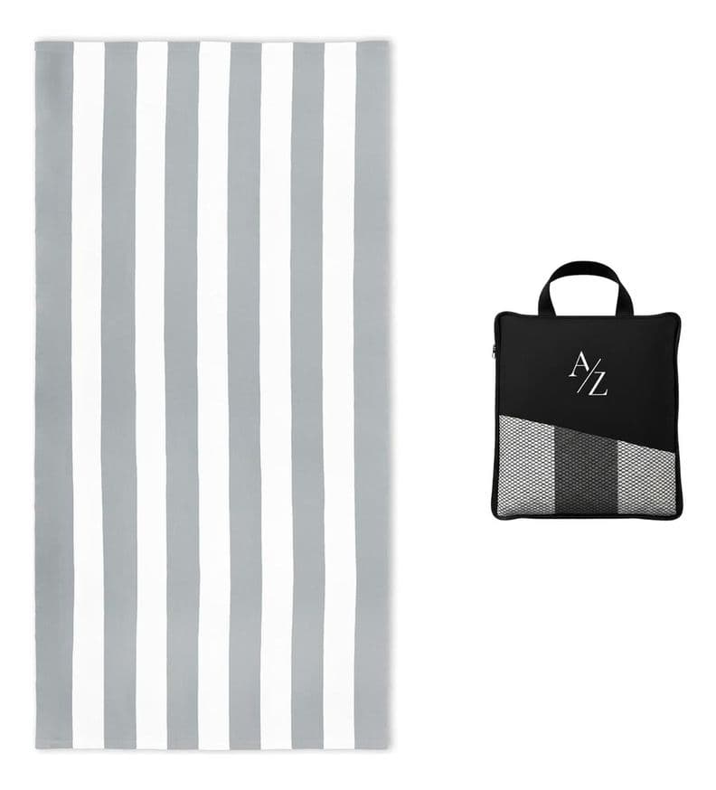 Toalla Microfibra Playa Viaje 160x90 Xl Gimnasio Grande Az Gris