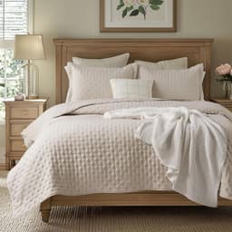 Cubrecama Quilt + Fundas De Almohada Cobertores Acolchado 1.5 Plazas Casa Nerola Beige 0