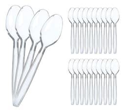 200 Mini Cucharas Cucharas Plasticas Cuchara Postre Cuchara Transparentes Blanco