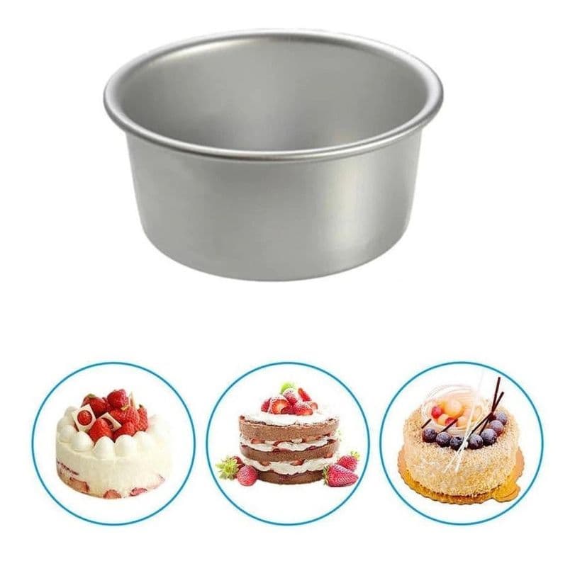 Molde Queque Redondo Molde Torta Molde De Aluminio 14x10cm Gris Claro