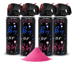 Set 4 Extintor Humo Revelacion De Genero Canon Spray Color Rosado