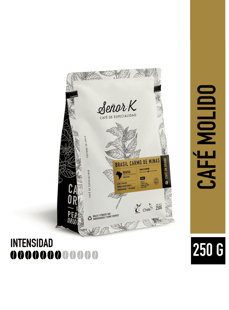 Cafe Molido Tueste Medio Senor K Brasil Carmo De Minas 250g