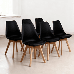 Pack 6 Sillas Eames Tulip Negras Negro