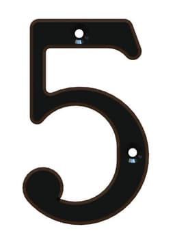 Numero 5 Estandar 8,5cm Rustico Negro XL