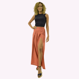 Pantalon Palazzo Tencel Viscosa Ladrillo M
