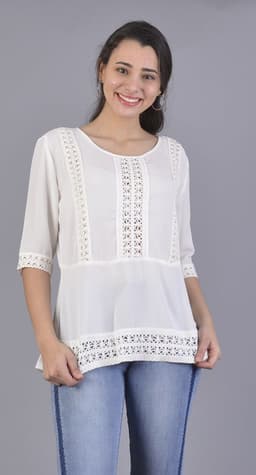 Bluson crochet blanco L