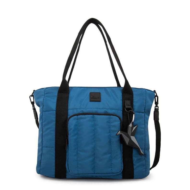 Cartera tote porta notebook florence mediana denim Azul