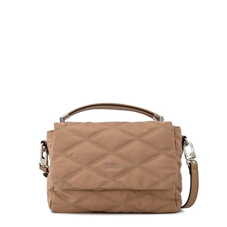 Cartera bandolera con tapa elvira pequena beige oscuro Azul