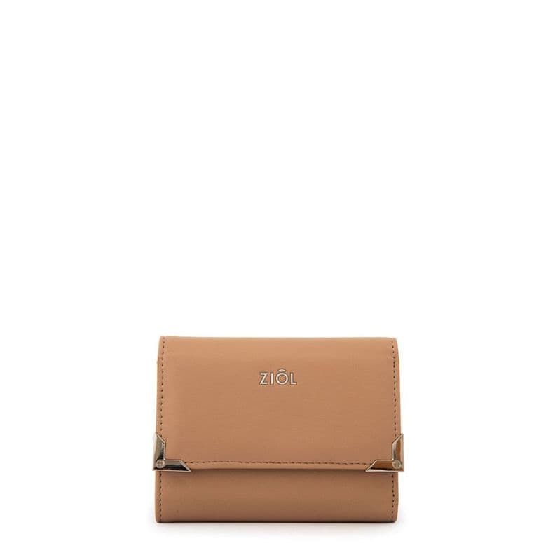 Billetera demin pequena beige