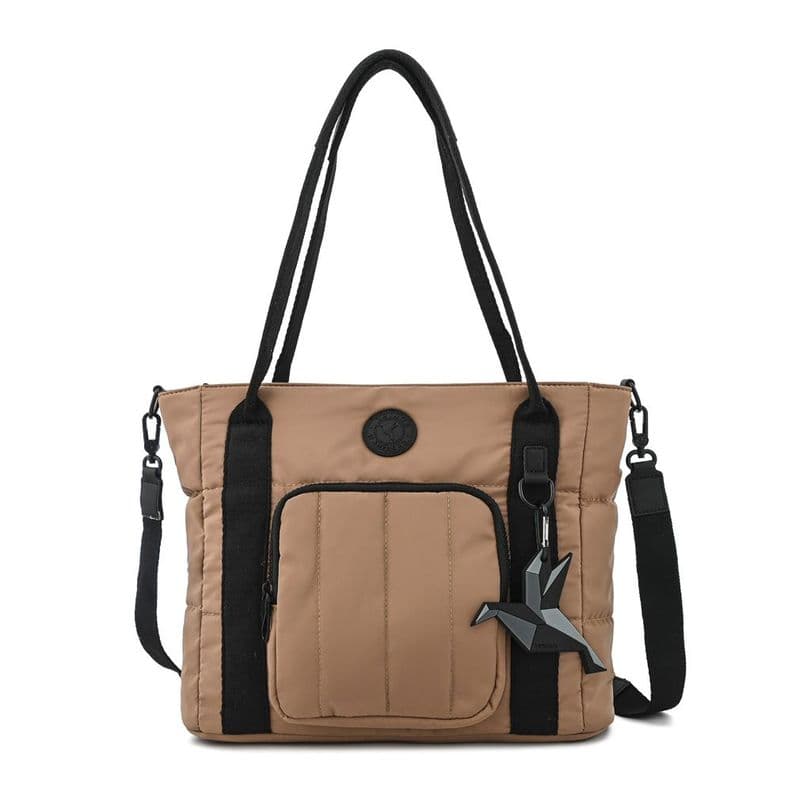 Cartera tote tres divisiones florence mediana beige