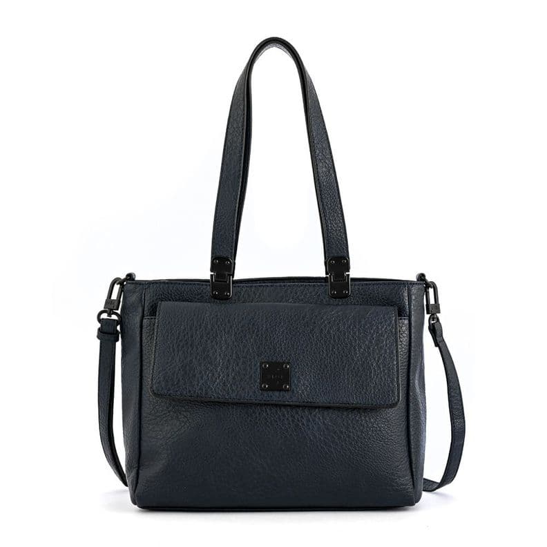 Cartera tote tres divisiones jelena mediana azul oscuro