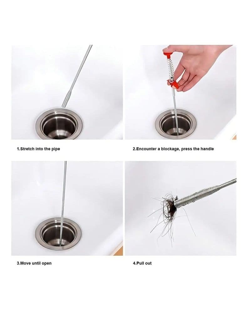 Gancho Destapa Tuberia Caneria Drenaje Cocina Ducha Desague