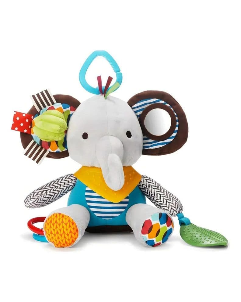 Peluche Sensorial Mordedor y Sonajero de elefante
