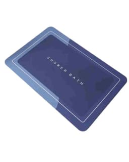 Alfombra Tapete Absorbente Para Bano Antideslizante Hogar Color Azul Rectangular