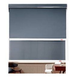 Cortina Roller Blackout Doble Visillo Cenefa 120x200 Gris Oscuro 0