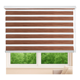 Cortina Roller Jaspeada Duo Zebra Dia Noche 100x200cm Cafe Oscuro 0