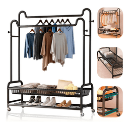 Perchero Organizador Colgante De Ropa Doble Con Ruedas 120cm