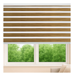 Cortina Roller Jaspeada Duo Zebra Dia Noche 100x240cm Cafe Claro 0