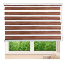 Cortina Roller Jaspeada Duo Zebra Dia Noche 100x240cm Cafe 0