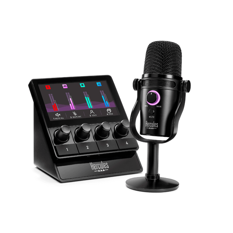 Hercules DJ Stream Starter Kit WW Pack Completo con Controlador y Micr fono Negro