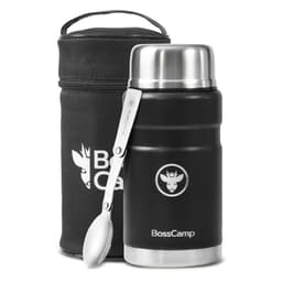 Termo Comida BossCamp 750 ml Negro Acero Inox Bolso Cuchara
