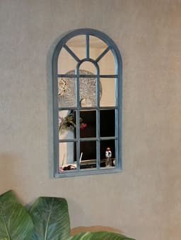 Espejo Forma Ventana, Gris Envejecido 70 X 35 Cm Gris Degradado