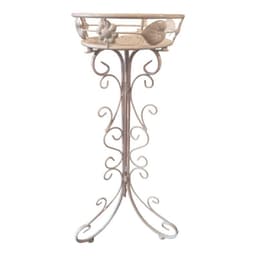 Pedestal Porta Maceta Metalico blanco Invierno y Dorado (metal Alta Calidad)