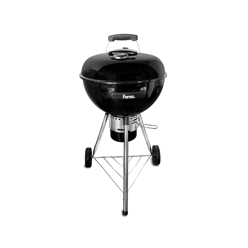 Parrilla Americana a Carbon 18 Pulgadas con Tapa y Termometro Feroz Negro