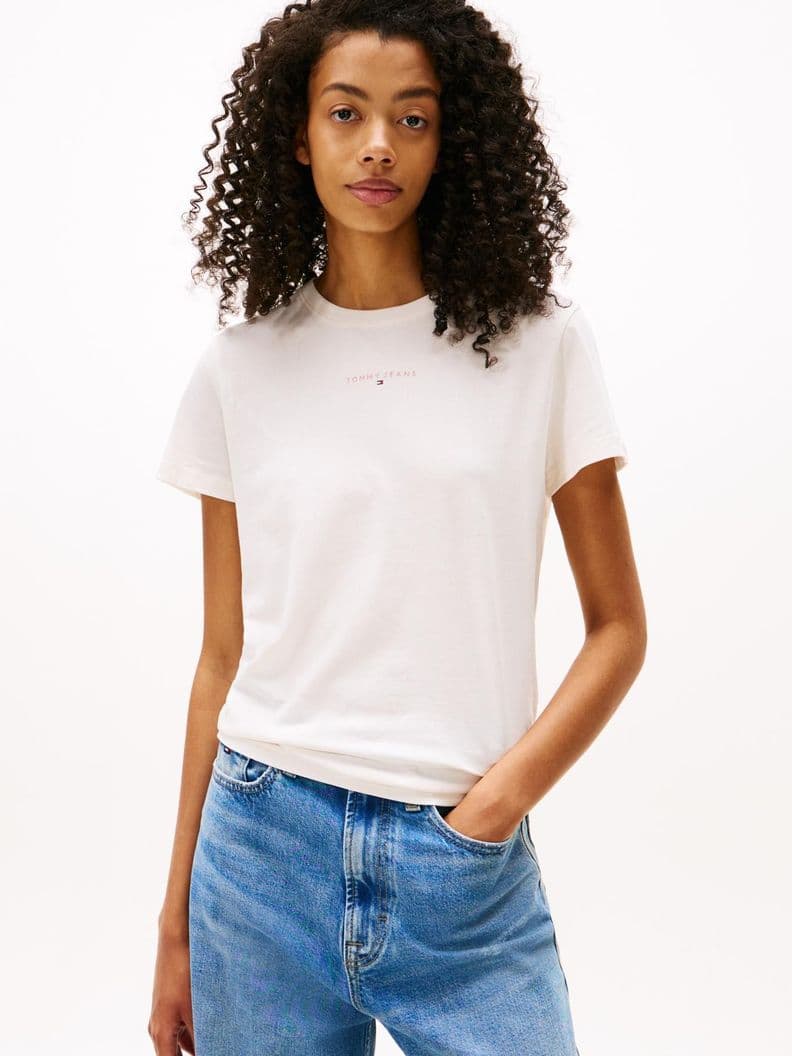 Polera Logo Lineal Regular Fit Blanco S