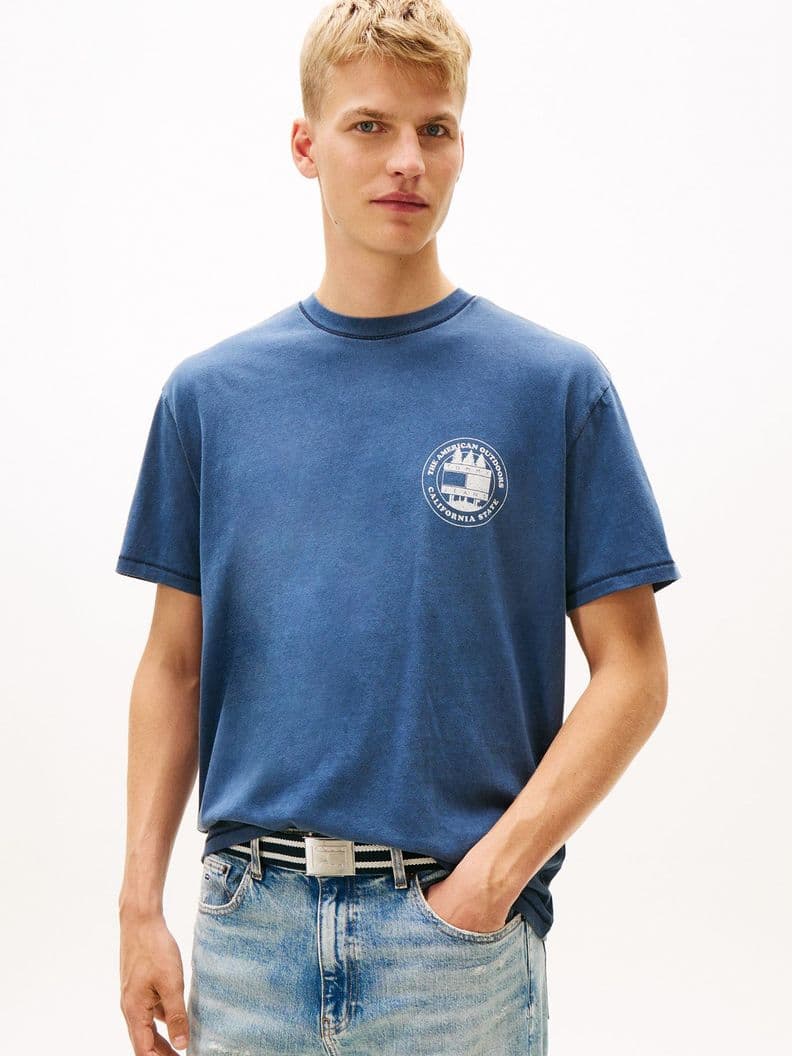 Polera Con Logo Relaxed Fit Azul L