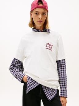 Polera Con Logo Grafico Relaxed Fit Blanco M