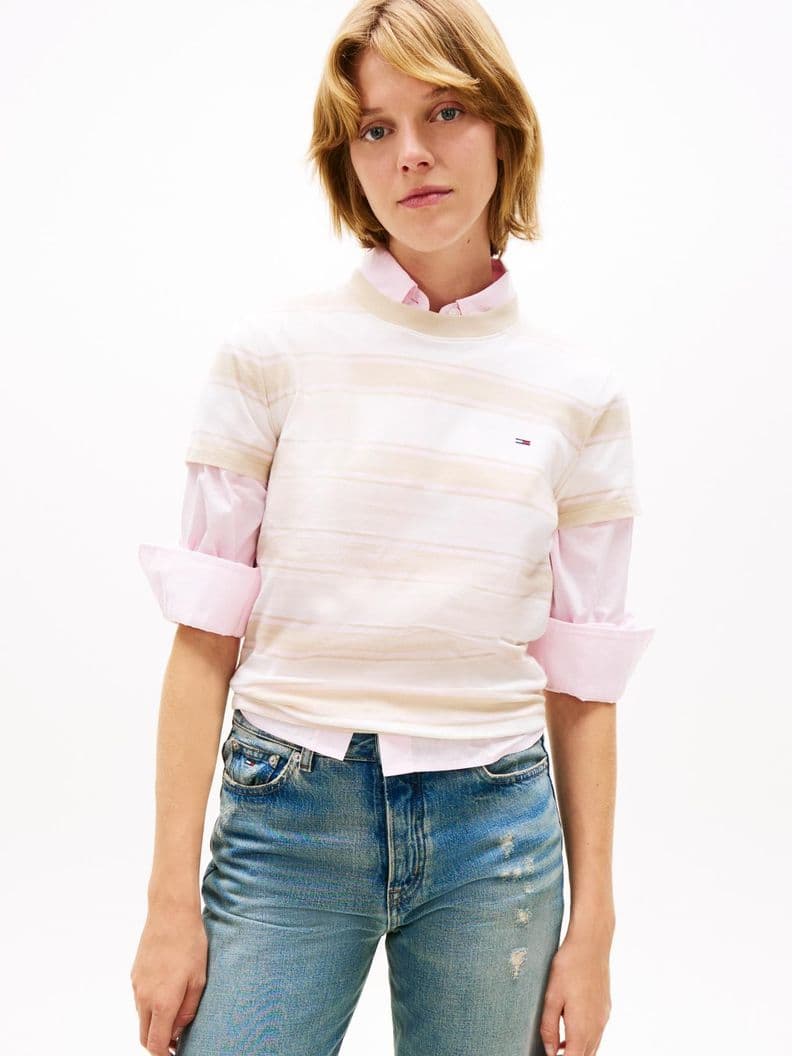 Polera Con Logo Bordado Regular Fit Beige S