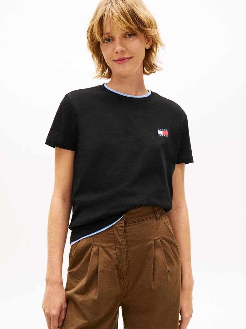 Polera Con Logo Ondulante Regular Fit Negro XL