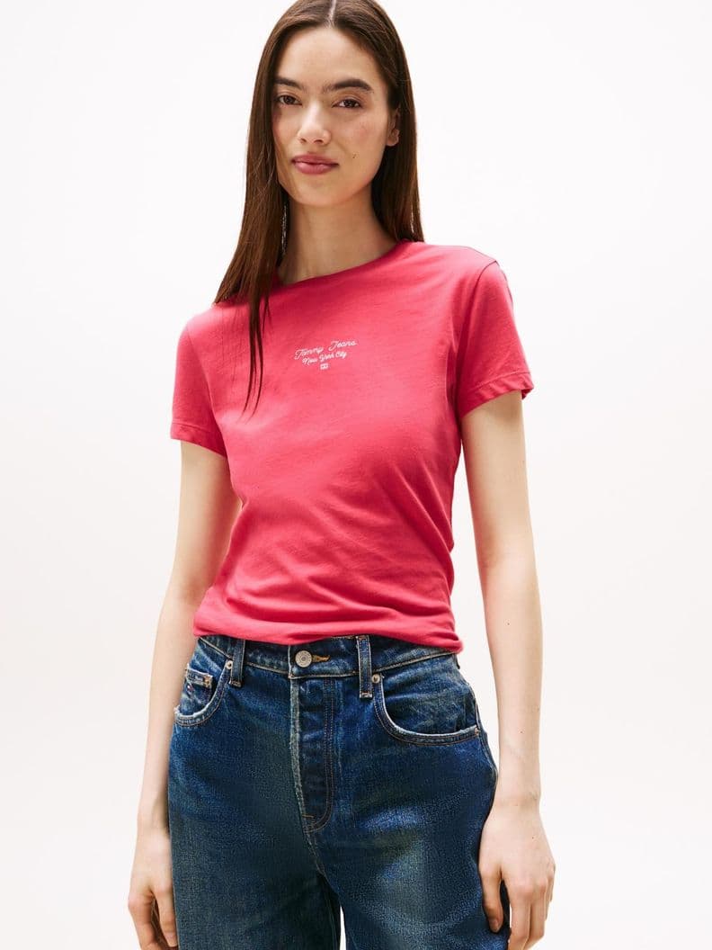 Polera Logo Essential Slim Fit Rosado L