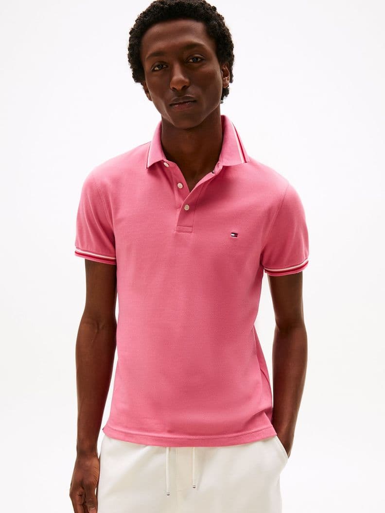 Polo Seasonal Ribeteado Slim Fit Rosado S