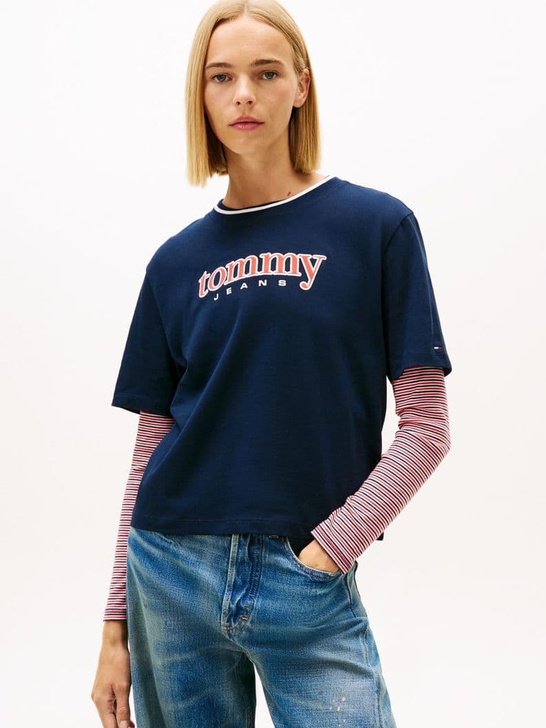 Polera Relaxed Con Logo Azul XL