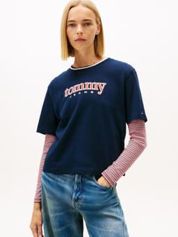 Polera Relaxed Con Logo Azul L